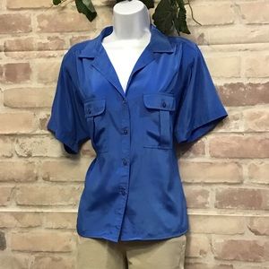VTG La Blouse Secretary Style Button Up Blouse